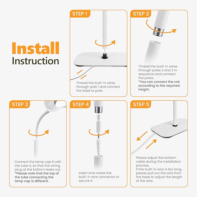 Plant Grow Light, 20W Growing Lights for Indoor Plants Full Spectrum, LED Floor Lamp with Height Adjustable Stand, Auto Timer 3/9/12H,10 Dimmable Brightness for Small Large Tall Plants Growth