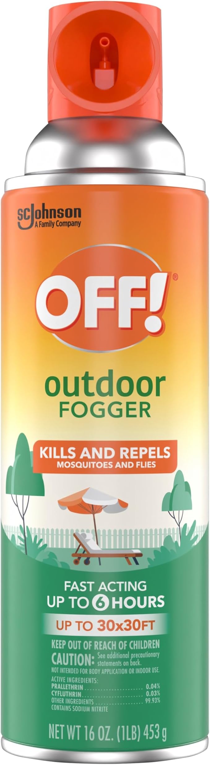 OFF! Outdoor Insect & Mosquito Repellent Fogger, Backyard Pretreat, Kills & Repels Insects in an up to 900 sq, ft, Area, 16 oz (Pack of 4)
