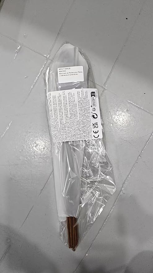 10Pcs Plant Support Stakes with 15Pcs Plant Clips, 15.75inch Tall Bendable Single Stem Sticks Orchid Clips Brown Helps Growth for Indoor Outdoor Flowers Rose Amaryllis