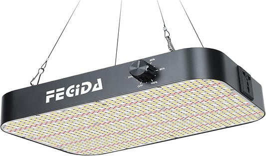 FECiDA Professional LED Grow Light Dimmable, 2025 Upgrade High Output 2x2 ft Grow Tent Light for All Growth Stages, 130 Watt Actual Power Full Spectrum Plant Growing Lamps, Quiet Built-in Fan