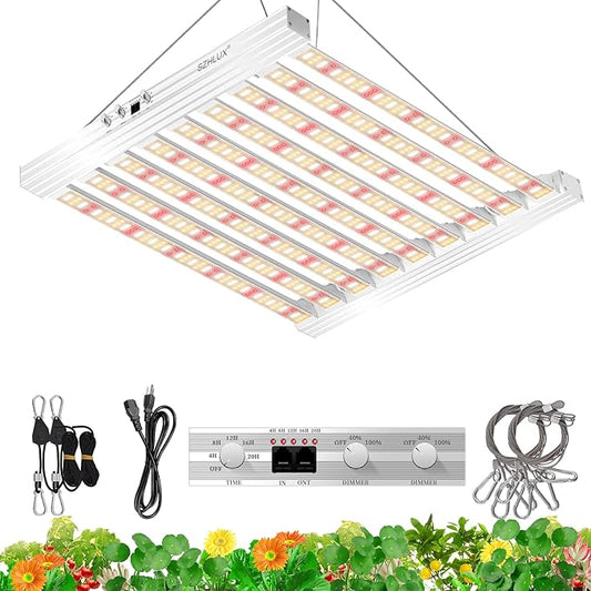 SZHLUX 2023 New 400 Watt LED Grow Light 4×4ft Daisy Chain Dimmable Full Spectrum Grow Light for Indoor Plants, Commercial Grow Lights for Seeding Veg Flower Growing Lamps