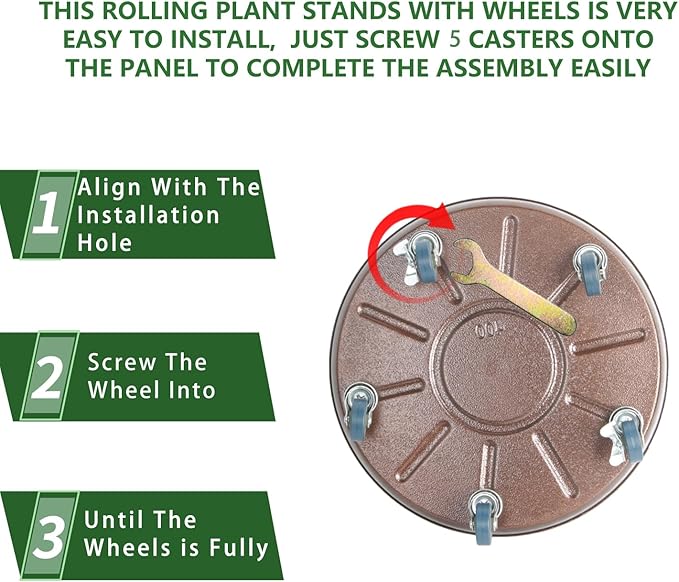3 Pack Metal Heavy Duty Plant Caddy With Wheels 16 Inch, Round Plant Caddy Suitable For Outdoor and Indoor Mobile Flower Pots, Don't Worry About This Metal Product Getting Deformed or Damaged.