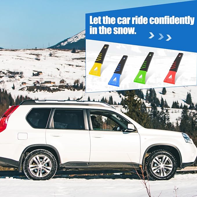 Frienda Ice Scraper for Car Windshield Plastic Snow Frost Ice Removal Tools for Cars Trucks Window