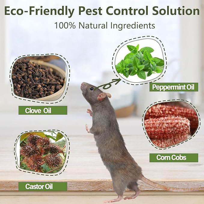 Mouse Repellent Pouches,Rodent Repellent Balls with Natural Peppermint Oil Long-Lasting Indoor & Outdoor Use – Gentle for Use Around Family & Pets-24 Pcs