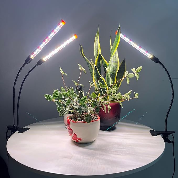 Clip Grow Lights for Seed Starting Seedlings with Timer, Enough Bright 18 Watt Power Home Plug, Not 5W Adapter, Small Bonsai Grow Light, Full Spectrum Plant Light for Indoor Growing
