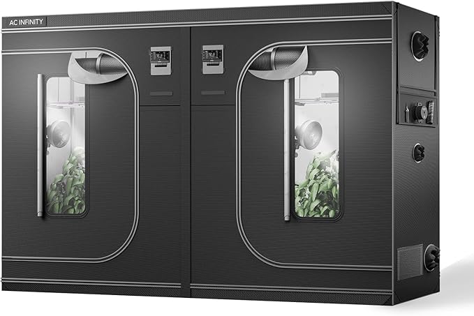AC Infinity CLOUDLAB 816 Advance Grow Tent, 120"x60"x80" Thickest 1 in. Poles, Highest Density 2000D Diamond Mylar Canvas, 10x5 for Hydroponics Indoor Growing