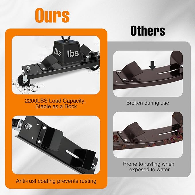 Heavy-Duty Snow Blower Storage Dollies, Replacement for John Deere LP70692, Fit 44", 47", 54" Snow Blowers, with 360° Locking Caster Wheels for Easy Movement (2PCS)