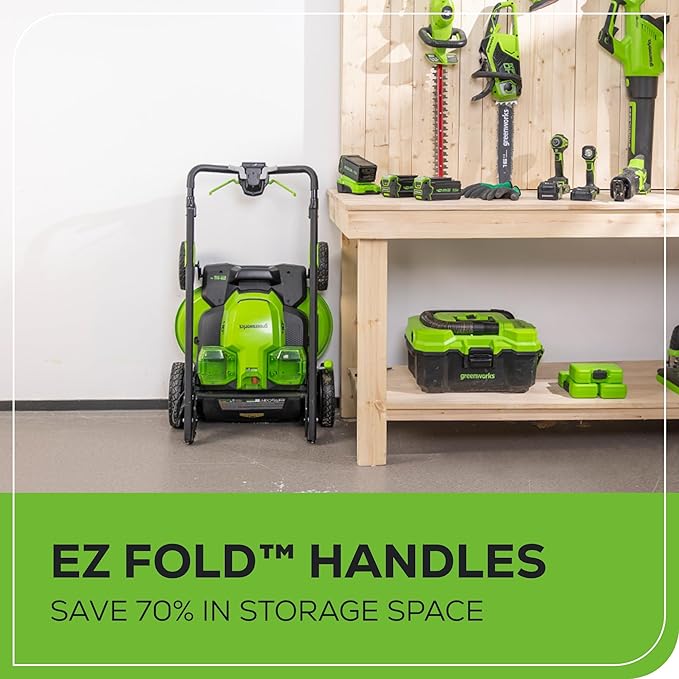 Greenworks 40V 25" Brushless Cordless (Self-Propelled) Lawn Mower (75+ Compatible Tools), (2) 4.0Ah Batteries and Dual Port Rapid Charger Included