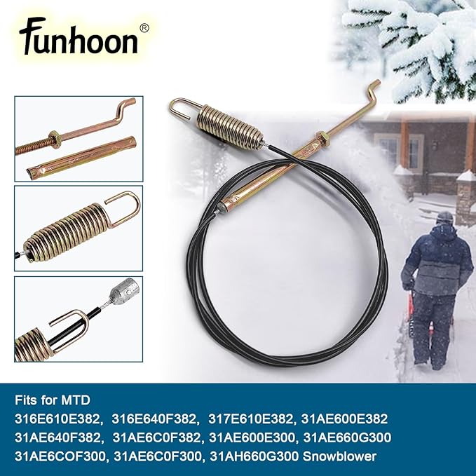 946-0898 Drive Clutch Cable for MTD Cub Cadet Troy-Bilt Craftsman Snow Blowers Replaces 746-0898 746-0898A 746-0898B