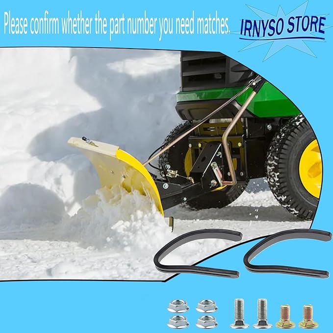 lrnyso Snow Plow Skid Pair Kit GXH24690 Fits John Deere Cub Cadet MTD Troybilt Craftsman Lawn Tractor Snow Blade (2PACK)
