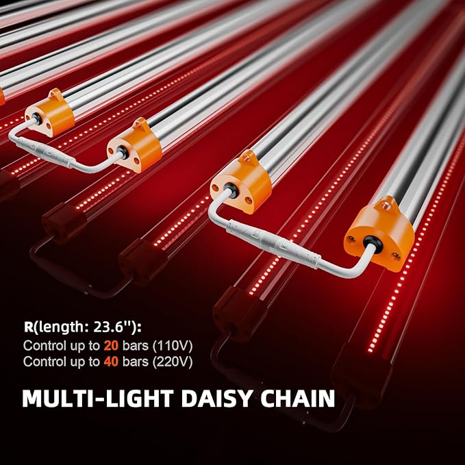 Spider Farmer SUPP-R30 Red LED Grow Light Bars 23.6" Long, 660nm Deep Red Supplemental Light for Indoor, Grow Tents