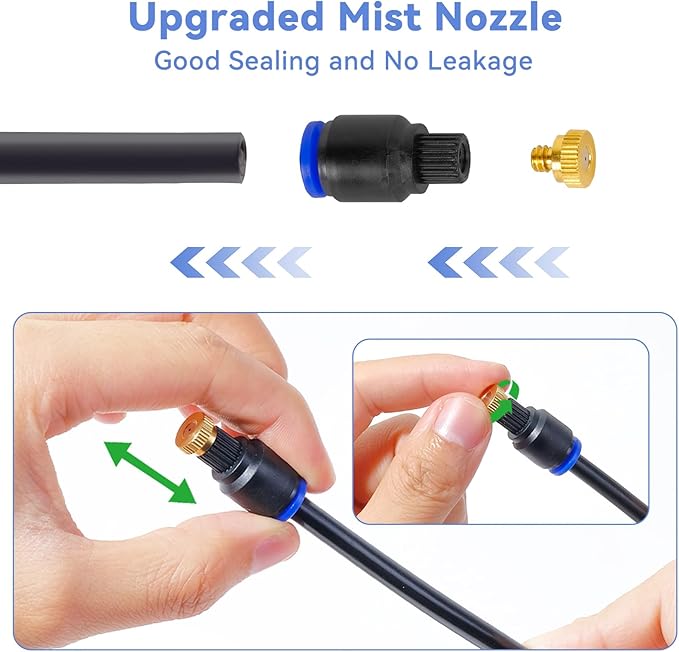 Standing Misters for Outside Patio, 2.6 FT Portable Stand Misting System for Cooling Outdoor, Upgraded Integrated Water Mister for Mist Playing, Patio Cooling, Backyard, Porch, Sprinkler