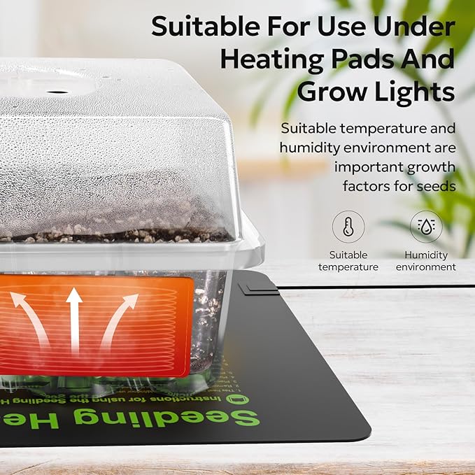 MIXC 10 Packs Seed Starter Tray Seed Starter Kit with Humidity Dome (120 Cells Total Tray) Seed Starting Trays Plant Starter Kit and Base Mini Greenhouse Germination Kit for Seeds Growing Starting