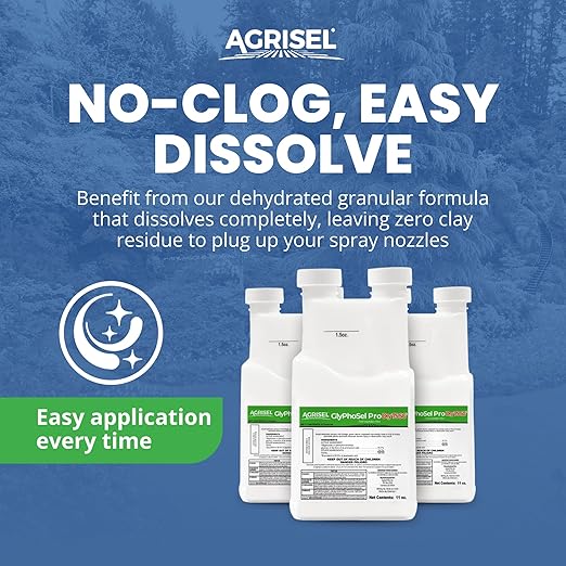 GlyPhoSel Pro Dry75 Non-Selective Herbicide - Kills All Vegetation Including Weeds and Lawn grass, Pet Safe, 3-Pack of Disposable Gloves Included, 11 Ounces