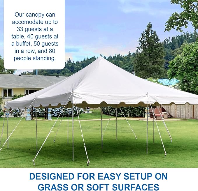 Party Tents Direct 20' x 20' Weekender Canopy Tent with Sidewalls, Easy Up Party Tent for Backyard, Outdoor Tents for Parties, Weddings, Graduations, Banquets, Events, Heavy Duty, PVC White Top