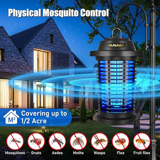 Bug Zapper, Mosquito Zapper Outdoor Indoor, Electric Fly Zapper, Fly Traps, 15W Light & 4200V Grid Fly Killer for Home, Backyard, Patio