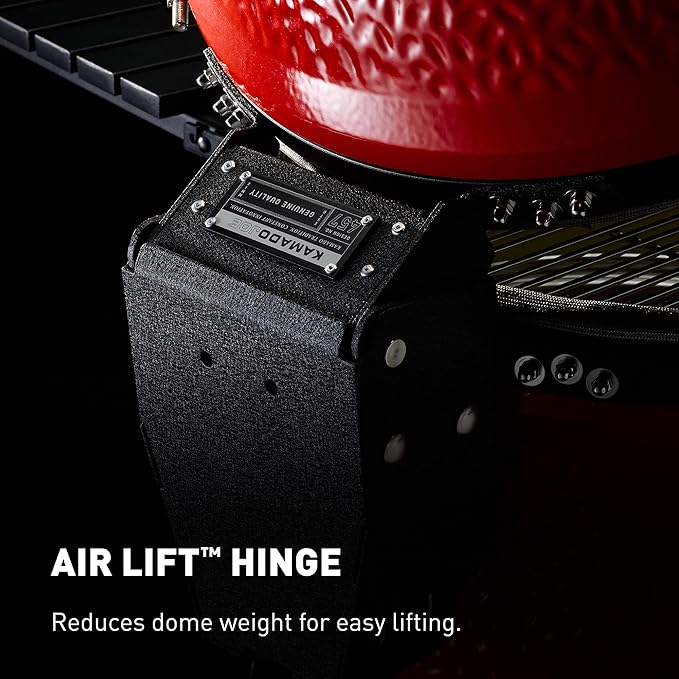 Kamado Joe Classic Joe Series II 18-inch Ceramic Charcoal Grill and Smoker with Cart, Side Shelves, Stainless Steel Grates and 250 Cooking Square Inches in Red, Model KJ-23RHC