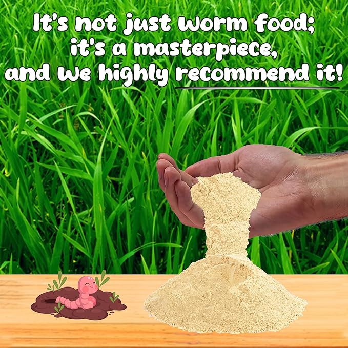 Food for Worms - Mineral-Rich Earthworm Chow, Boosts Composting Efficiency and Promotes Healthy Worms - Nutrient Blend Worm Food for Nightcrawlers & Red Wigglers, 10 Pound