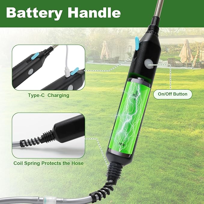 Battery Powered Garden Sprayer 2 Gallon, Upgrade Powerful Electric Sprayers with 3 Mist Nozzles, Retractable Wand, Garden Sprayers with Adjustable Shoulder Strap for Lawn,Cleaning