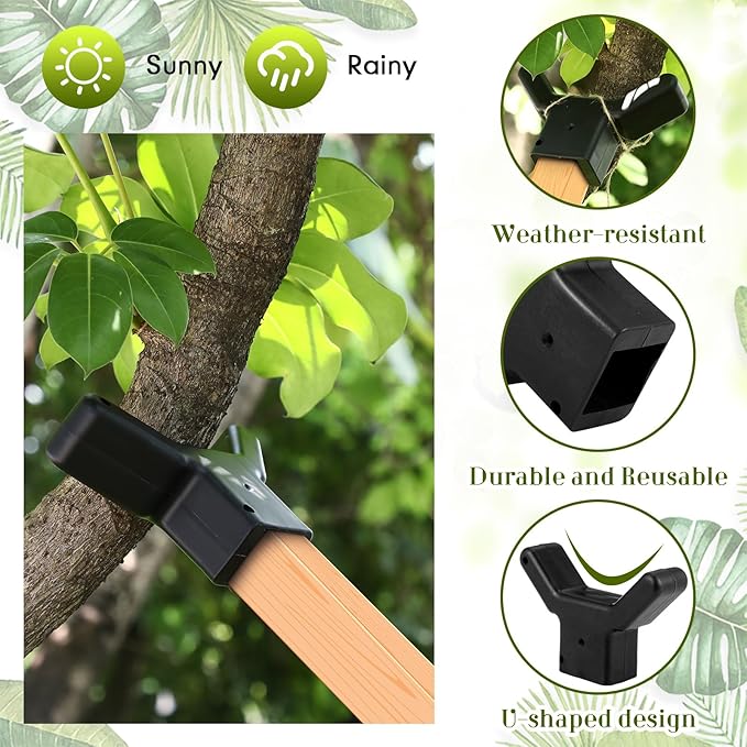 Yungyan 2 Pcs Tree Support, Plastic Fruit Tree Branch Support Device Tree Brace Prevent Them from Breaking for Vineyards Ornamental Gardens Orchards Fits on Standard 1.57 x 1.57 Inch Lumber (Grey)