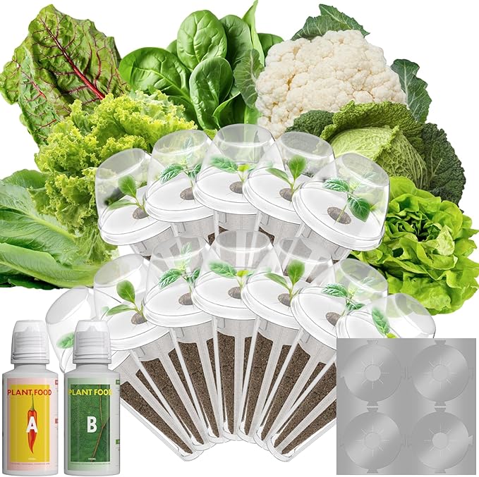 Mix Salad Seed Pods for Aerogarden, Ahopegarden, iDOO Hydroponics Growing System Indoor Herb Garden, 400+ Seeds(12-Pods)