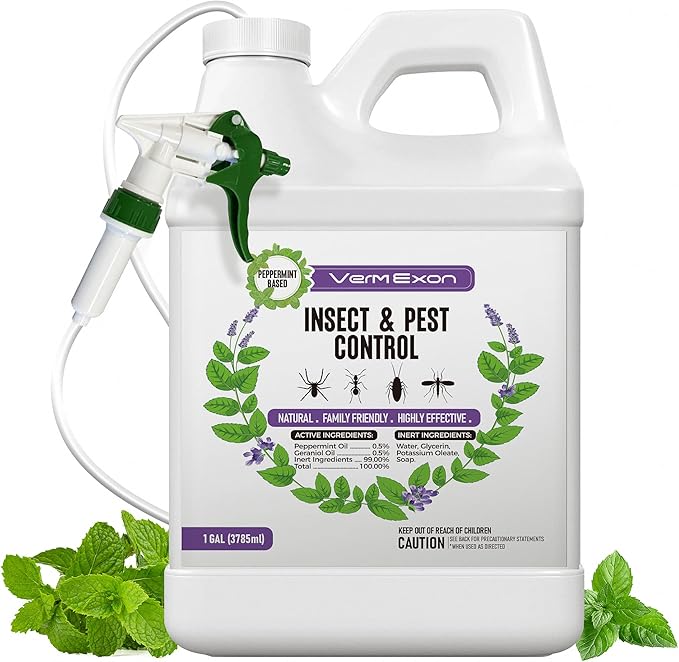 Peppermint Oil Insect & Pest Control Spray – 128oz Natural Plant-Based Bug Killer for Spiders, Ants, Flies, and Other Insects, Safe for Home & Kitchen Use