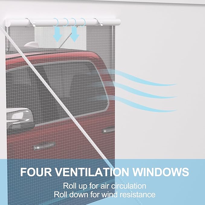 Carport 12x20 Ft Heavy Dut Car Port Canopy, Portable Garage with Removable Sidewalls & Doors for Car, Truck, Boat, Garden Tools (White)