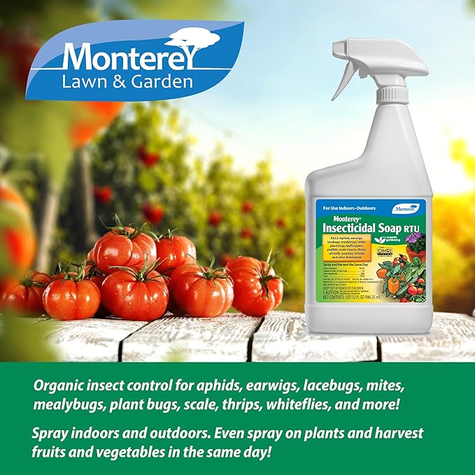 Monterey Insecticidal Soap - RTU - Ready to Use - 1 Quart - for Organic Gardening