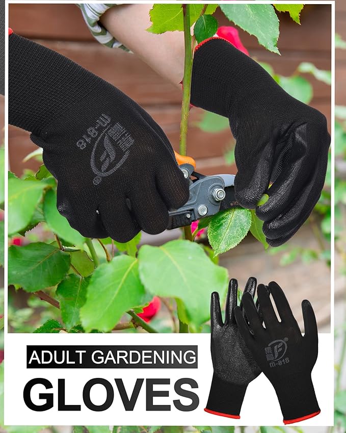 Nuogo 48 Pairs Gardening Gloves for Men Women Rubber Coated Safety Work Gloves Bulk for Gardening Construction Work