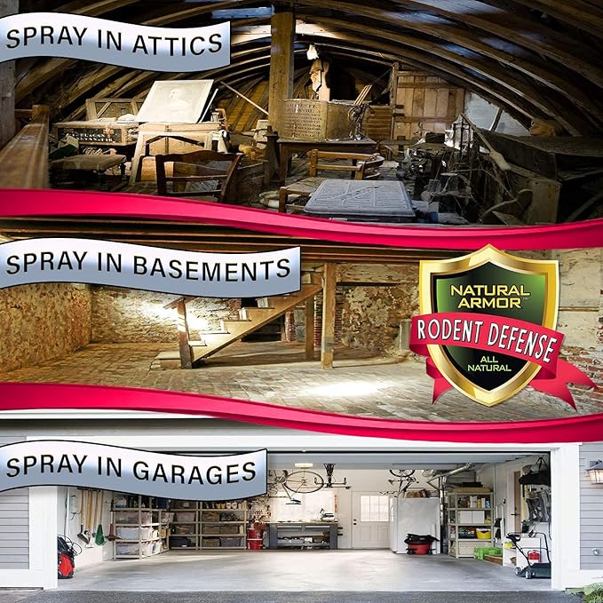 Natural Armor Peppermint Repellent for Mice/Mouse, Rats & Rodents. Natural Spray for Indoor & Outdoor Use Rodent Shield - 128 Fl Oz Gallon Refill, Case of 4