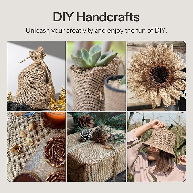 VIVOSUN 63 in x 30 ft Premium Burlap Fabric, 10 oz Heavy Duty High Density Natural Jute Fiber, Multipurpose Burlap for Gardening, Outdoor Plant Care, Weed Barrier, DIY Crafts, and Decoration