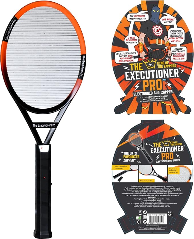 The Executioner Pro Fly Killer Mosquito Swatter Racket Wasp Bug Zapper Indoor Outdoor Over 55cm Long