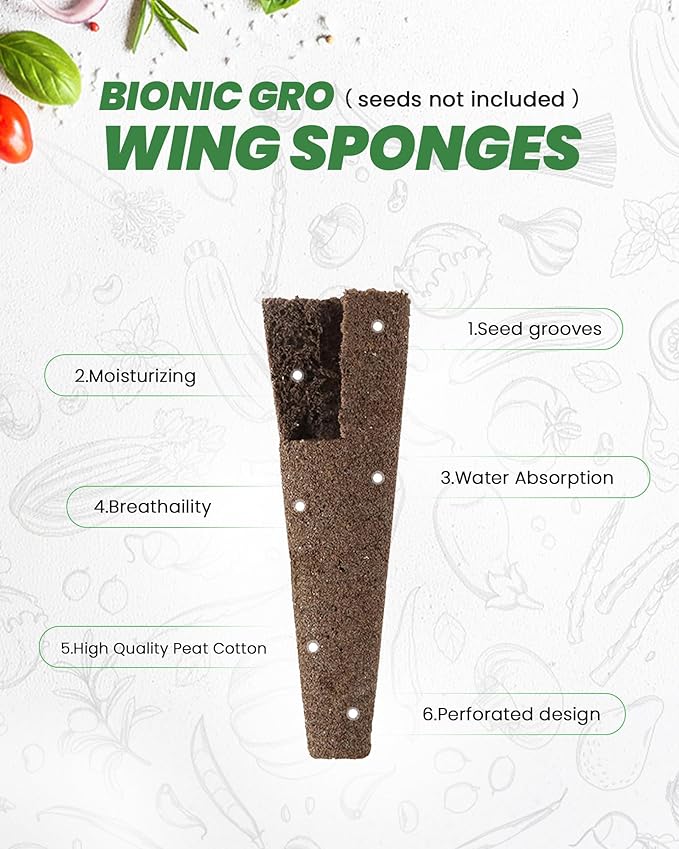 RAINPOINT 100 Pack Grow Sponges for Hydroponics - Hydroponic Sponges for Aerogarden and All Brand - with 100 PCS Planting Cotton, 100 PCS Light-Blocking Paper, 1 PCS Tweezers