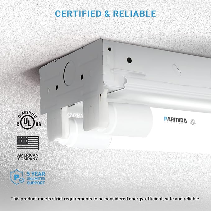 PARMIDA 20-Pack 4FT LED T8 Ballast Bypass Type B Light Tube, 24W, UL-Listed for Single-Ended & Dual-Ended Connection, 3000lm, Frosted Lens, T8 T10 T12, UL - 3000K