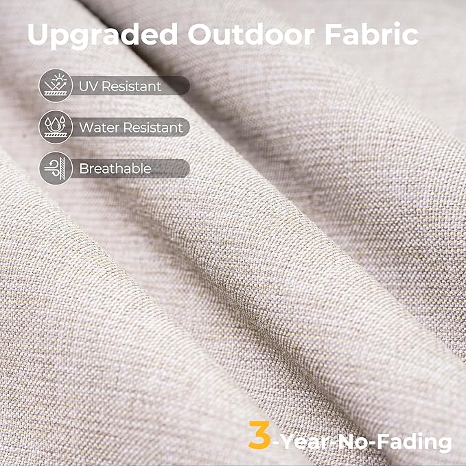 HOOOWOOO Patio Sectional Furniture Set,2 Piece Couch Set with 2 Matching Corner Chairs(Beige)