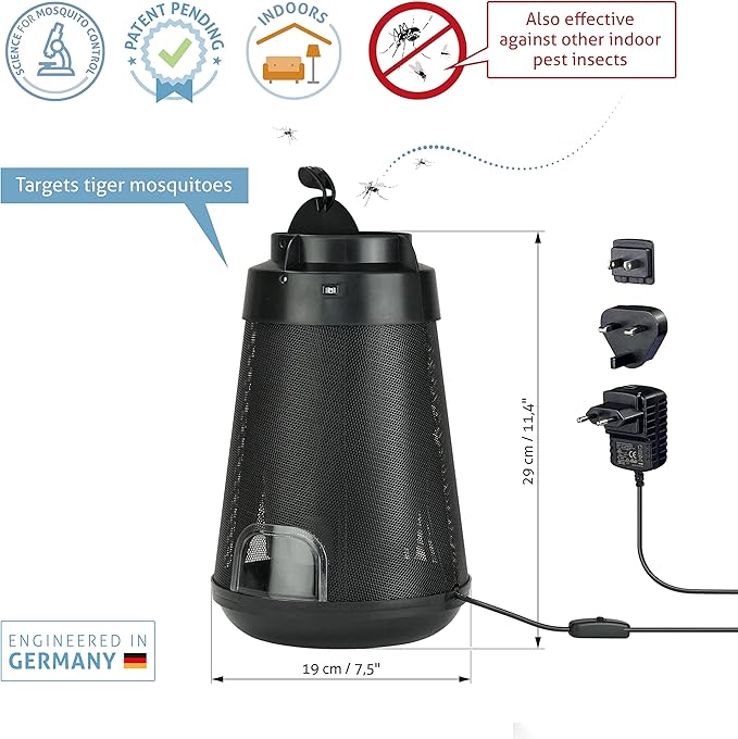 BIOGENTS BG-Home • Indoor & Patio Mosquito Trap • Switch Between Mosquito & Insect Targeting • Electric Fly Trap Indoor • Mosquito Killer for Indoor Patio Terrace Balcony Incl. 1 Sweetscent Attractant