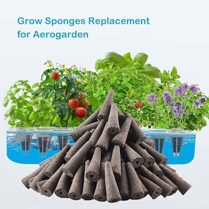 80 Pack Hydroponics Sponge,Replacementpre-Grow Sponges,Hydroponics Growing System Kit Compatible with Aerogarden sponges,Supplement pods for hydroponic Indoor Garden Growing System