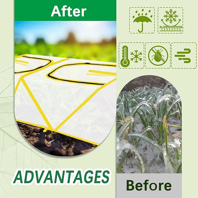 47.2" *14.6" *13.4" Foldable Garden Accelerator Plants Cover Freeze Protection for Raised Bed, Mini Greenhouse Cover with Two Air Hole, Frost Cover for Plant Vegetable Seedling Protector