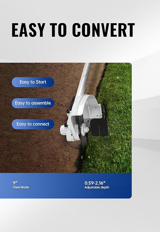 WILD BADGER POWER 26cc Weed Wacker Gas Powered, 4 in 1 String Trimmer, Wheeled Edger, Hedge Trimmer and Brush Cutter Blade, Multi Yard Care Tools, Rubber Handle & Shoulder Strap Included