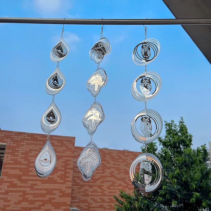 Bird Scare Discs Set，Highly Reflective Bird Deterrent，Extra Sparkly Wind Spinner Outdoor Garden Decor，Bird Scare Devices for Yard Patio.