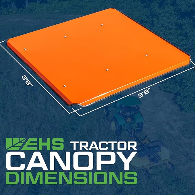 Universal Tractor Canopy | ROPS 1.5”-3” | Robust Steel | Orange | Easy Install
