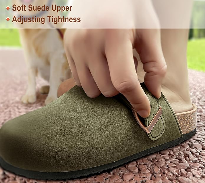 BULLIANT Comfort Clogs Slippers Sandals Nurse Work Shoes Unisex for Men Women with Cushioned Cork-Footbed
