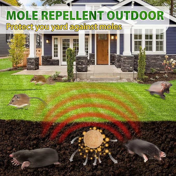 Mole Repellent Outdoor Use, Peppermint Oil to Repel Mole, Gopher, Vole Repellent, Mole Repellent for Lawn, Garden, Yard, Outdoor Use
