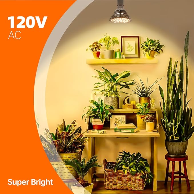 LED Hanging Grow Light, Grow Light Bulb for Indoor Plants, 25W Full Spectrum Hanging Grow Light,3000K Plant Light Bulbs with 16.4FT Power Cord, Pendant Grow Lights for Indoor Plants, 1 Pack