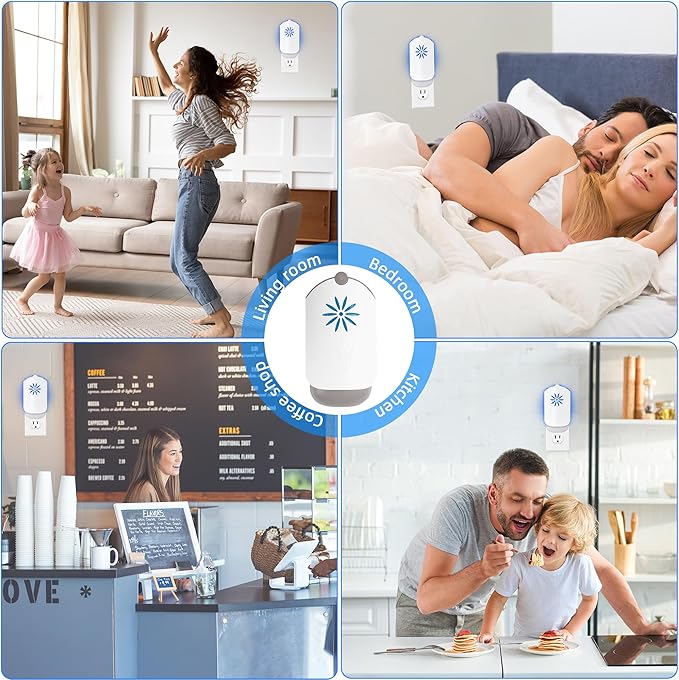 Flying Insect Trap for Indoors, Gnat Killer Indoor Captures Fruit Flies, Mosquito and Gnats, Gnat Traps for House Indoor (2 Plug-in Base + 4 Cartridges)