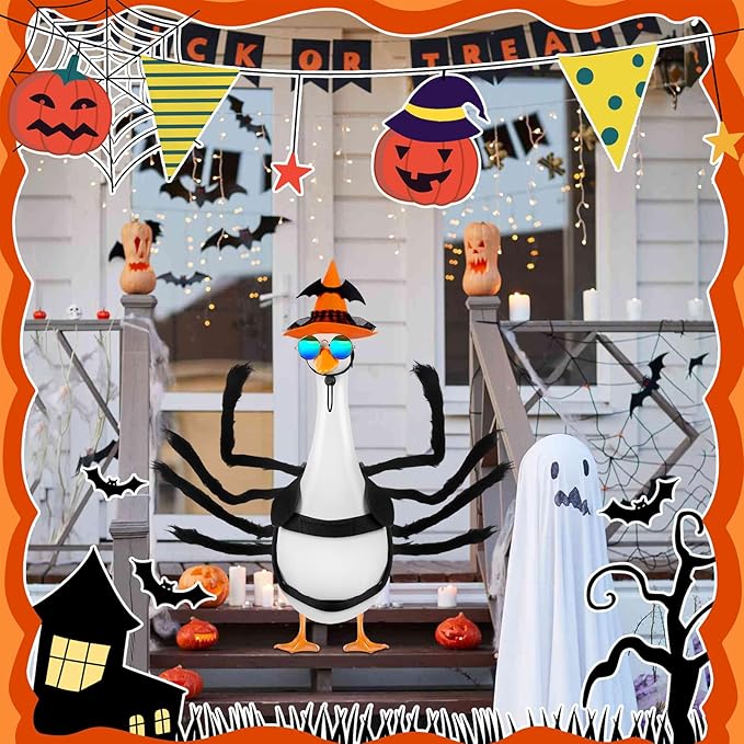 Goose Outfits Halloween Costume for Cement Plastic Duck,Porch Goose Clothes,Halloween Party Decorations Indoor Outdoor Home Yard Door Décor