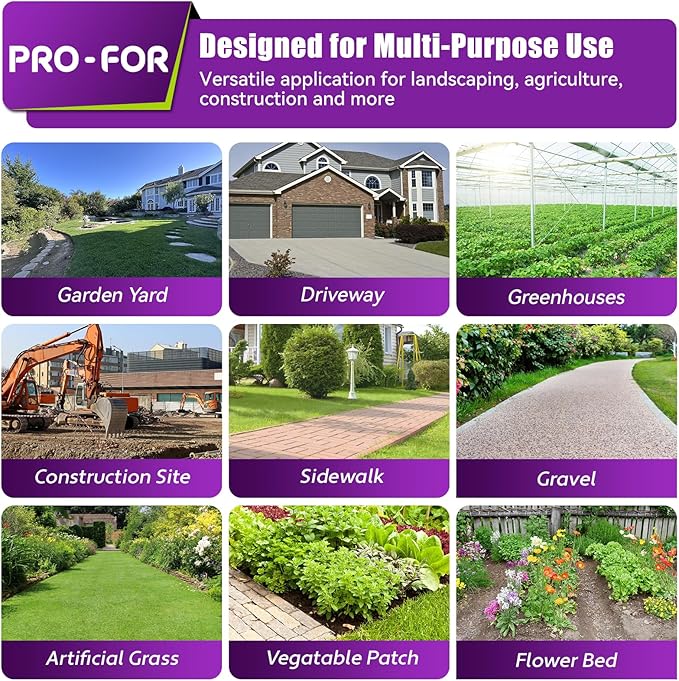 Heavy Duty Weed Barrier Fabric 3ft x 100ft, Landscape Ground Cover for Gardens & Driveways, Premium Weed Control with 10 U Shaped Staples