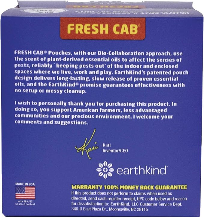 Fresh Cab Ants & Cockroaches Deterrent - Indoor Botanical Pest Control - Safe for Kids & Pets When Used as Directed - Made with Peppermint Essential Oil - 12-Pack (3)