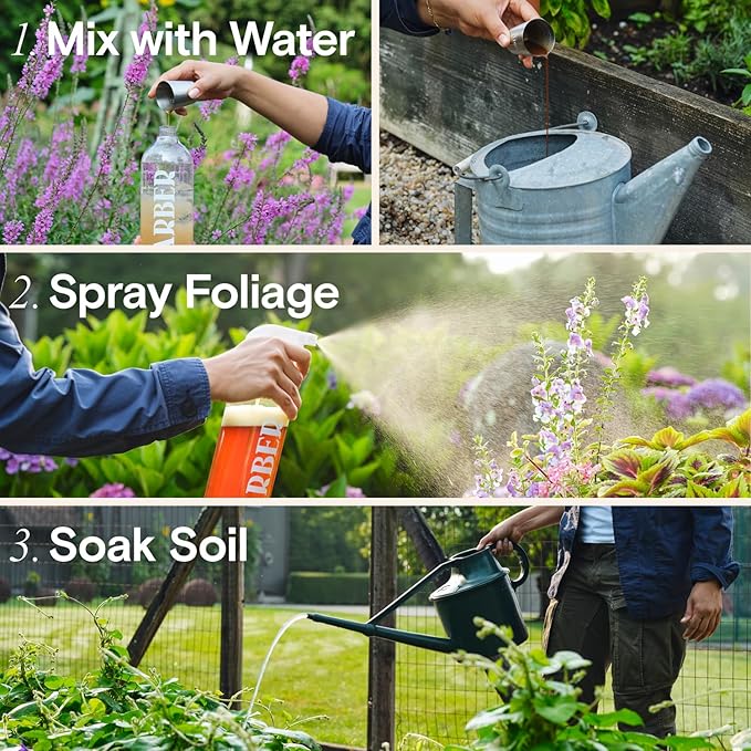 Organic Fungicide Liquid Concentrate for Indoor, Outdoor, and House Plants – Natural Fungicide for Plants, Lawn Fungus Treatment, Powdery Mildew Control, Mushroom Lawn Treatment, Spider Mite Defense