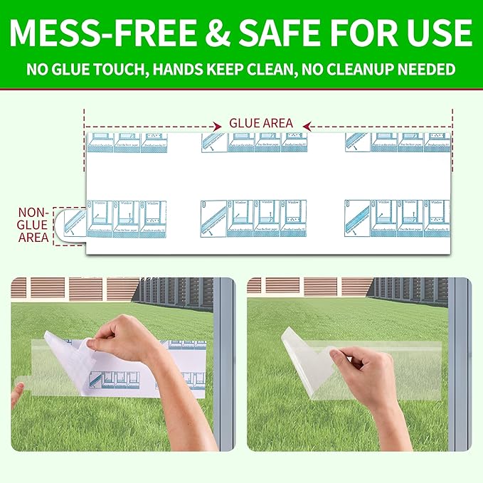 30-Pack XL Window Fly Traps, Clear Fly Paper Sticky Strips for Indoors, House Fruit Fly Catcher, Non-Toxic Bug Killer Traps for Windows, Kitchen & Home